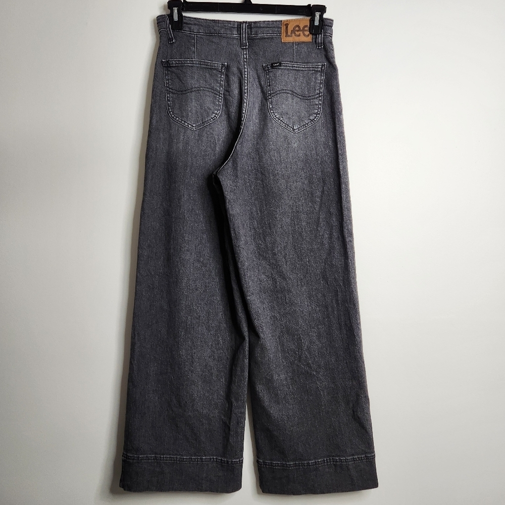 SOLD π Lee Denim Legendary Black High Rise Wide Leg Skater Jeans Size 10 Short - Picture 8 of 14
